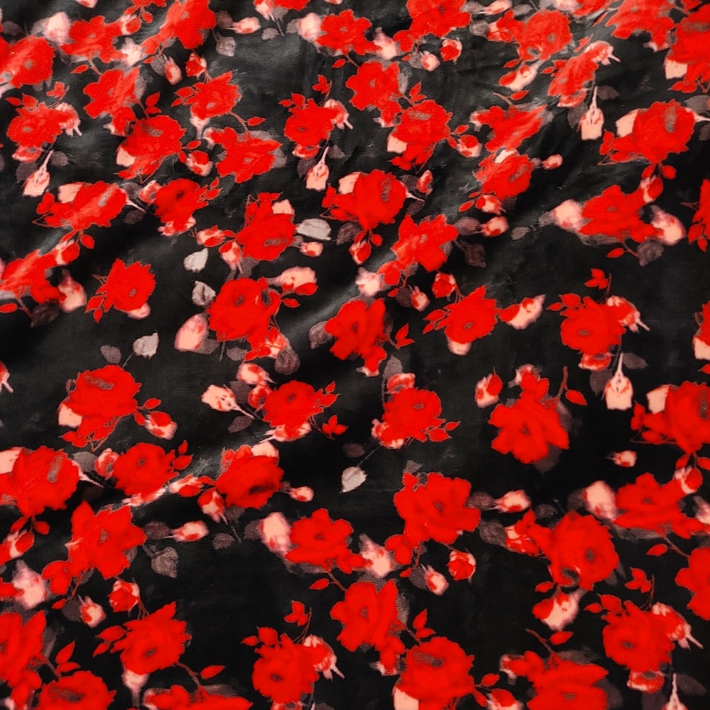 Victoria secret Red and Black Flowered Throw